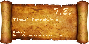 Timmel Barnabás névjegykártya